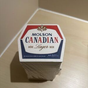 Molson Canadian Coaster Pack Of 100 Brand New Sealed Double Sided